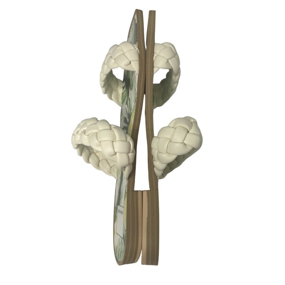 Dolce Vita Indy Off White Stella Slip-on Open Square Toe Woven Straps Sandals - Picture 3 of 3